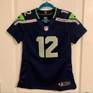 Women's Seattle Seahawks 12s Navy Nike Game Jersey